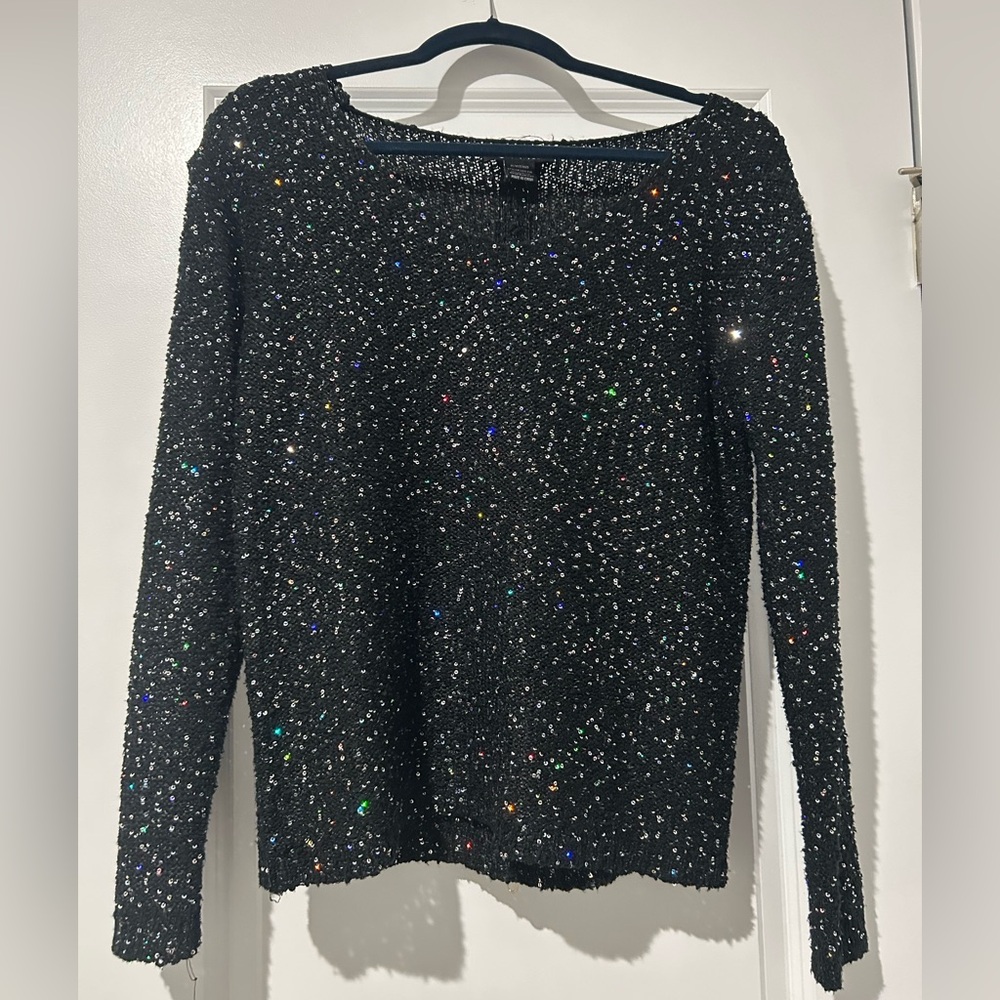 Black Sequin Sweater